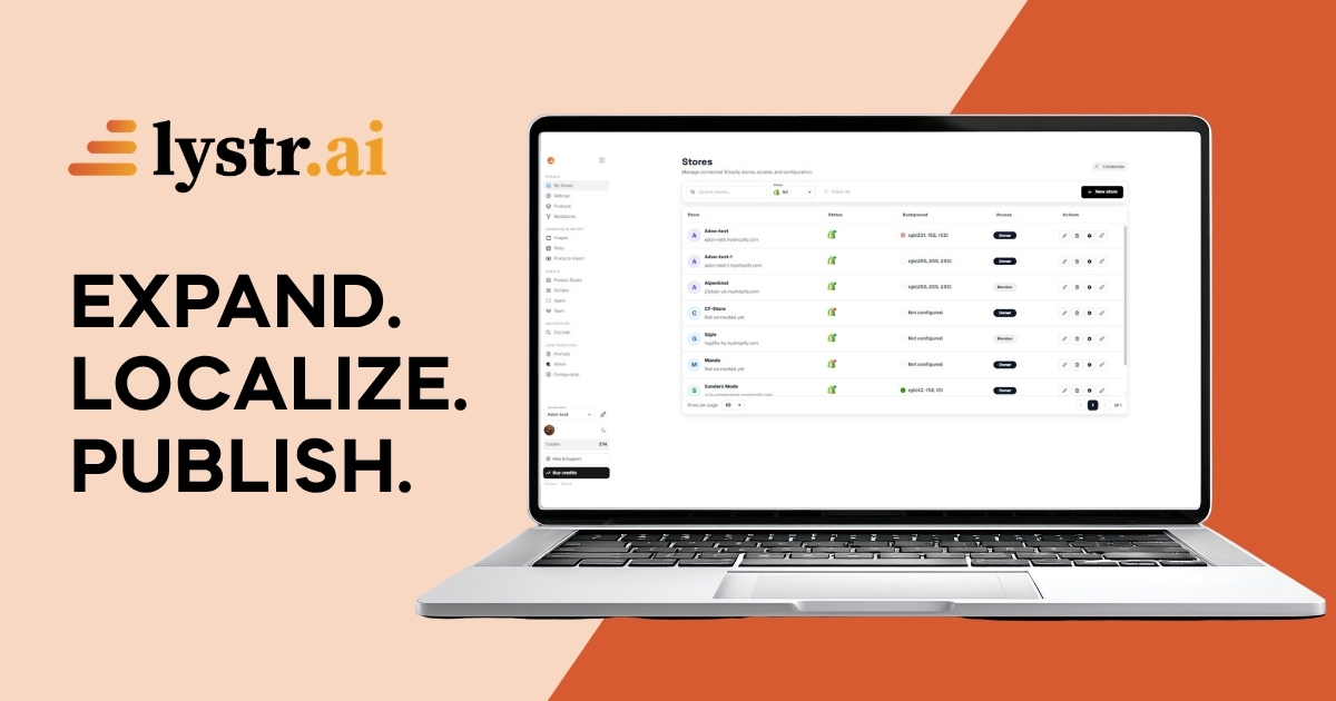 Lystr AI Shopify product listing platform